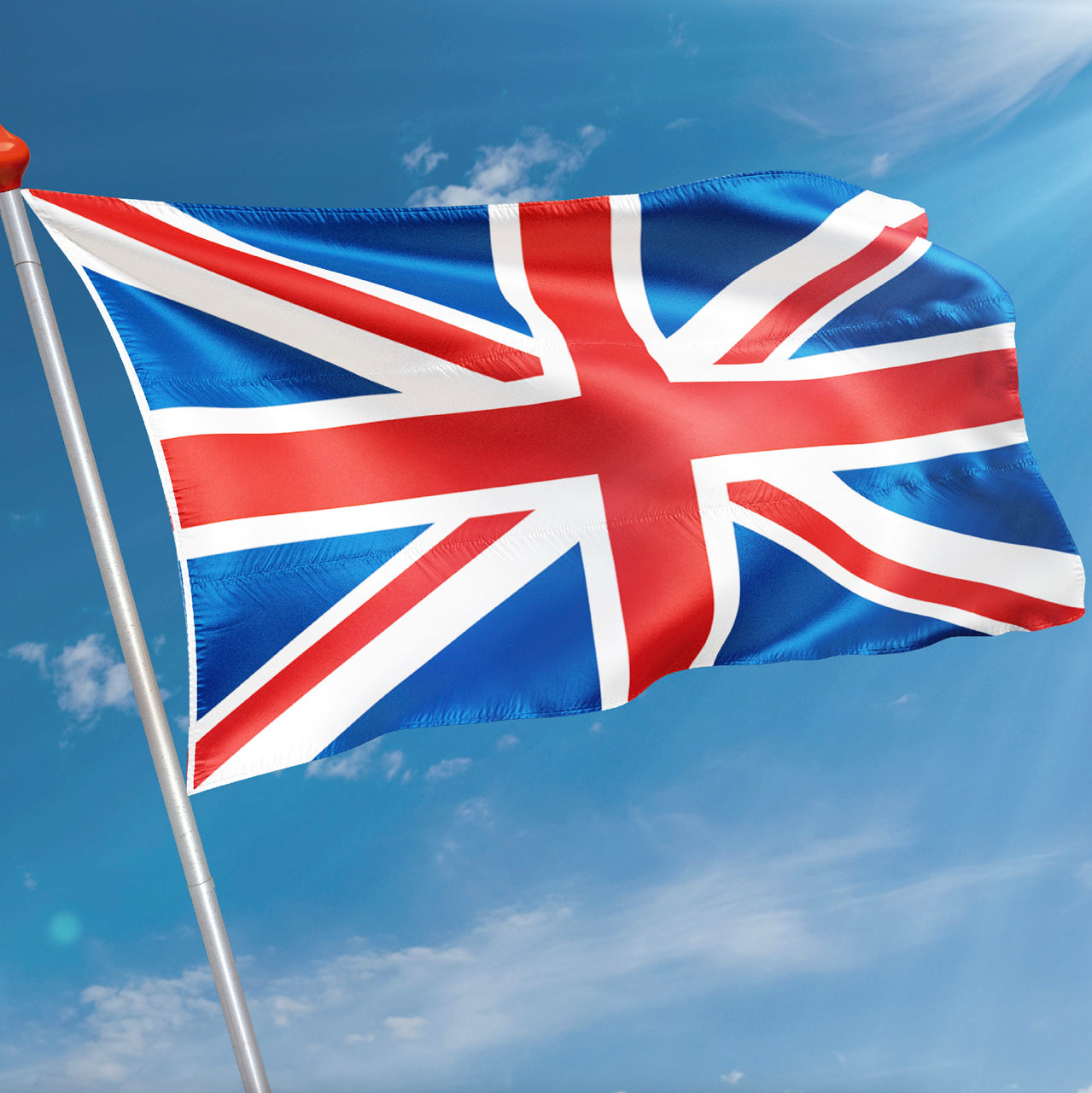 Engelse vlag wapperend